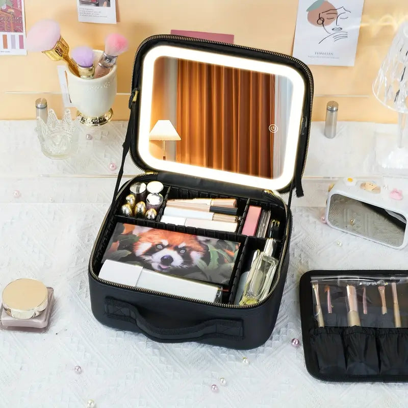 ORGANIZADOR DE MAQUILLAJE CON LUZ Y ESPEJO  ¡MAQUILLAJE PERFECTO! (F)